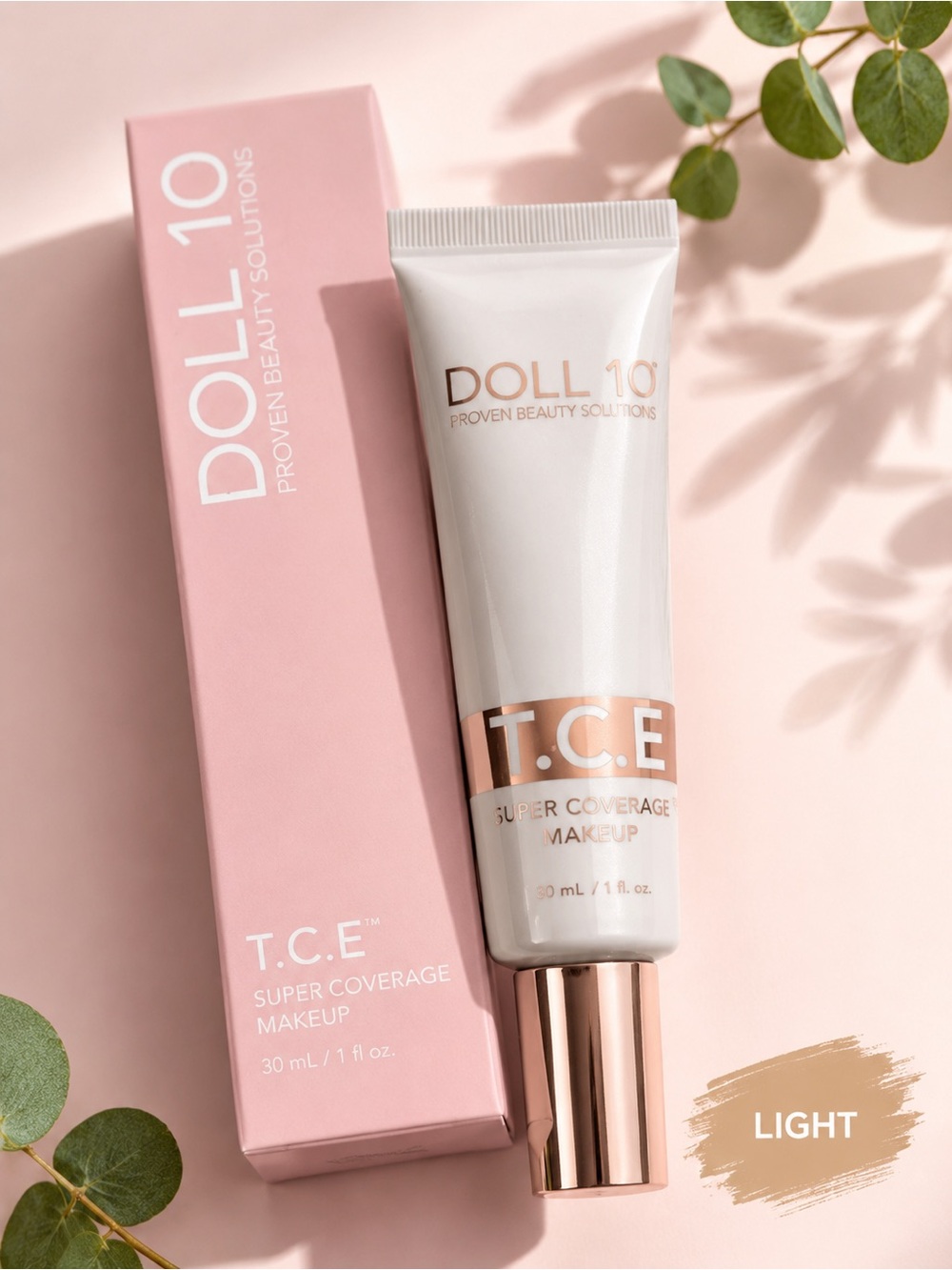 DOLL 10 T.C.E. Super Coverage Foundation Light 30ml NIB Full Coverage Makeup